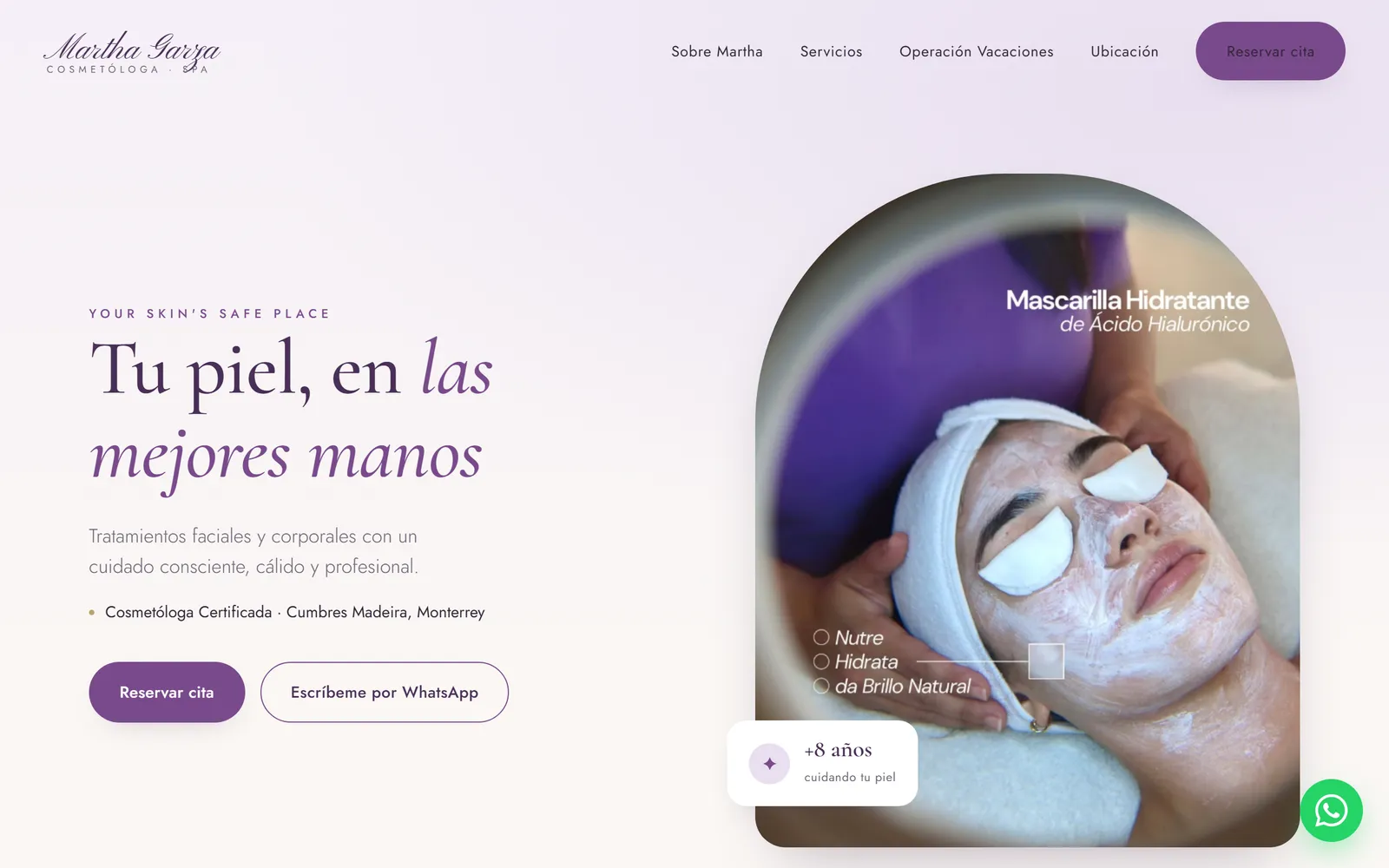 Sitio web de Martha Garza Spa