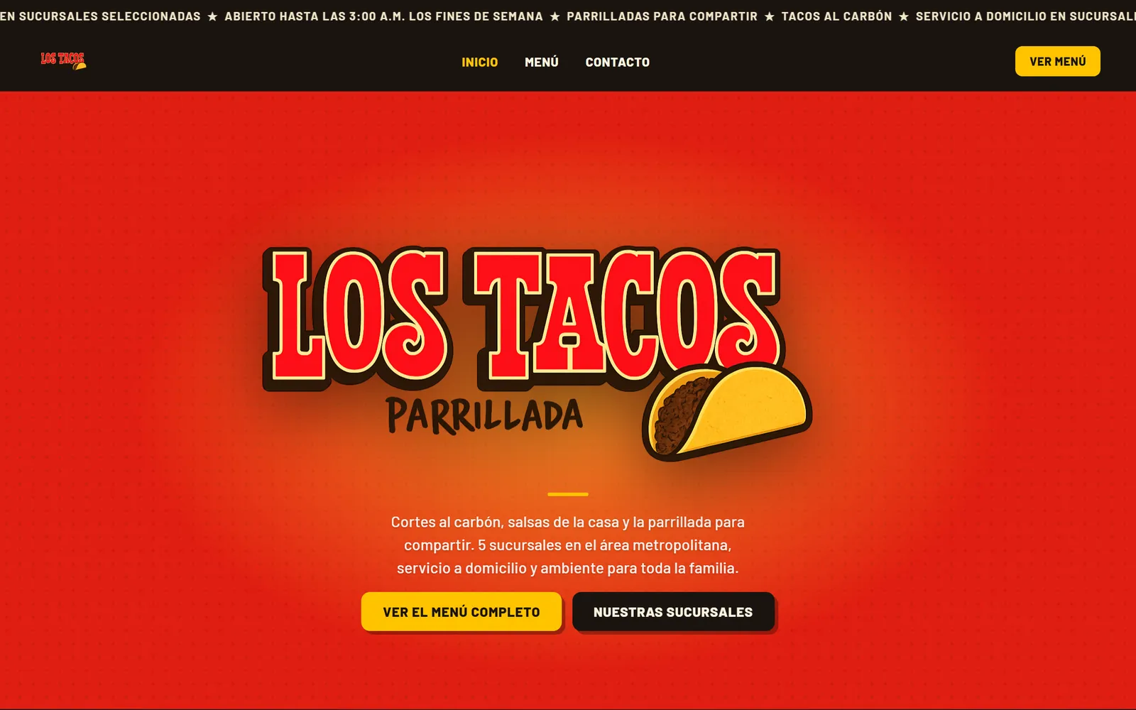 Sitio web de Los Tacos Parrillada